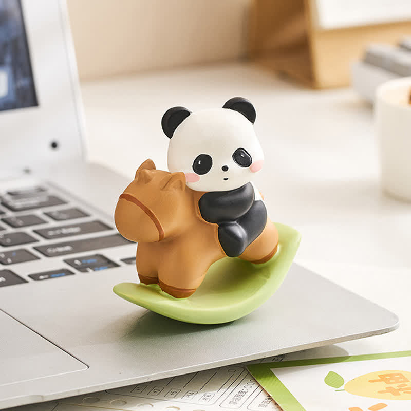 Nimara Ritual Resin Cute Panda Rocking Harmony Desktop Decor