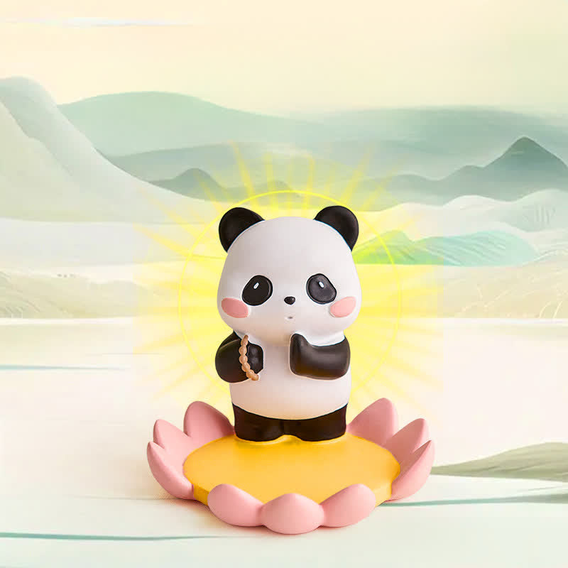Nimara Ritual Resin Lotus Panda Phone Stand Cute Animal Decor