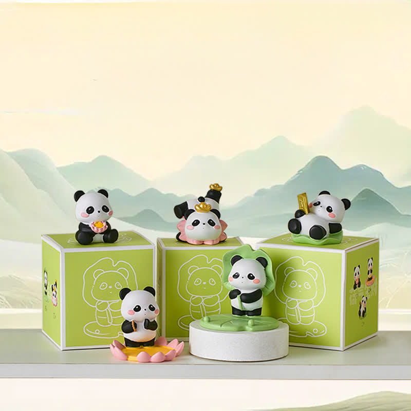Nimara Ritual Resin Lotus Panda Phone Stand Cute Animal Decor