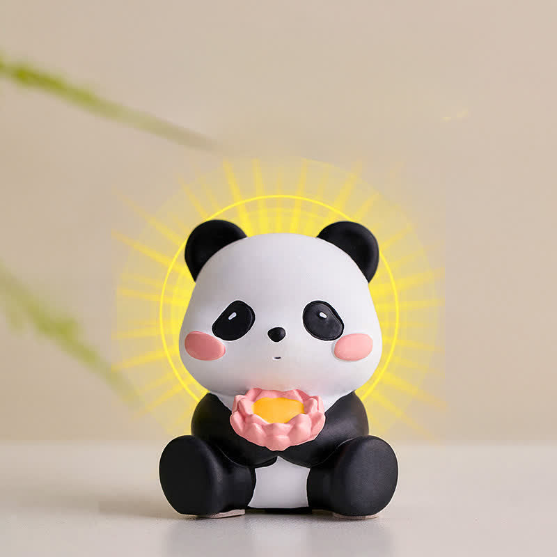 Nimara Ritual Resin Lotus Panda Phone Stand Cute Animal Decor