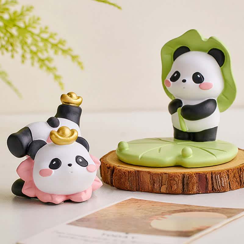 Nimara Ritual Resin Lotus Panda Phone Stand Cute Animal Decor