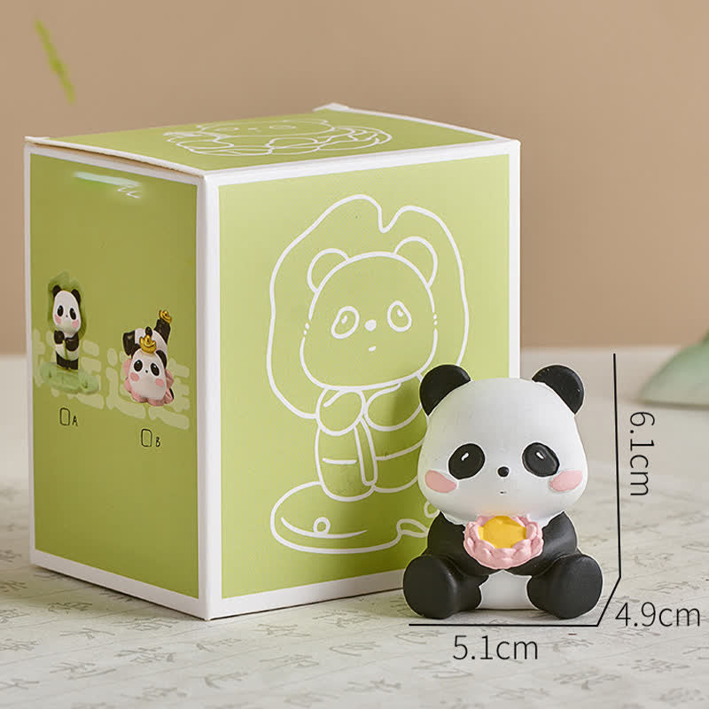 Nimara Ritual Resin Lotus Panda Phone Stand Cute Animal Decor