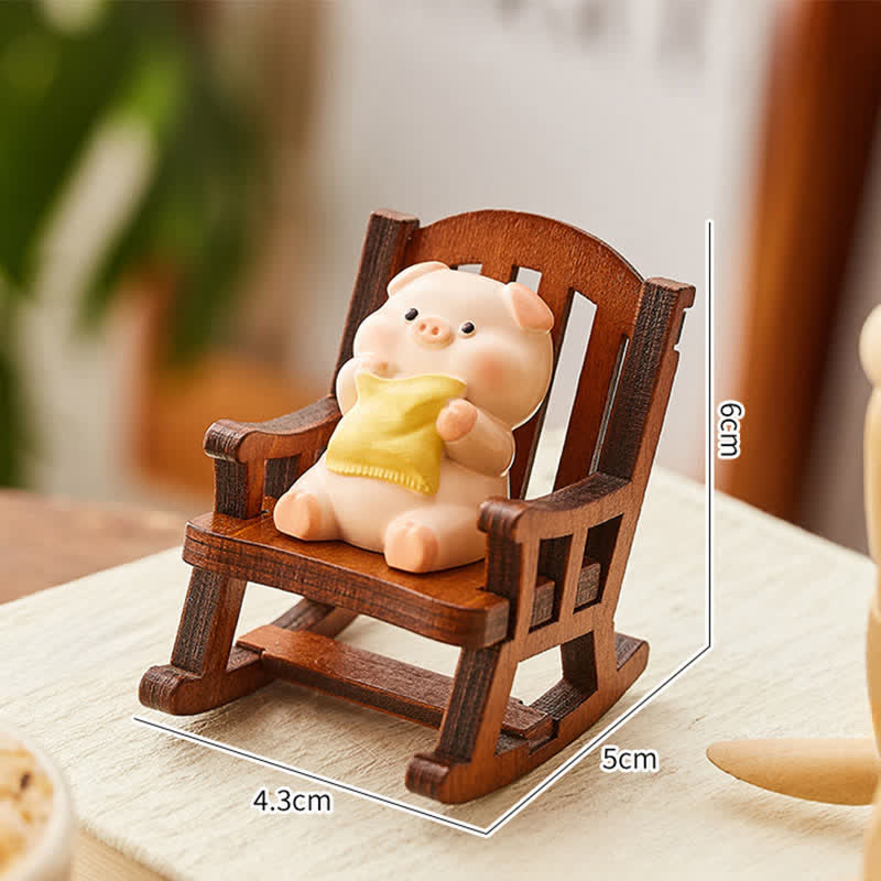 Nimara Ritual Resin Kawaii Animal Rocking Chair Comfort Desk Decor