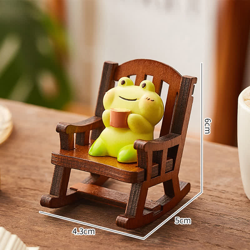 Nimara Ritual Resin Kawaii Animal Rocking Chair Comfort Desk Decor