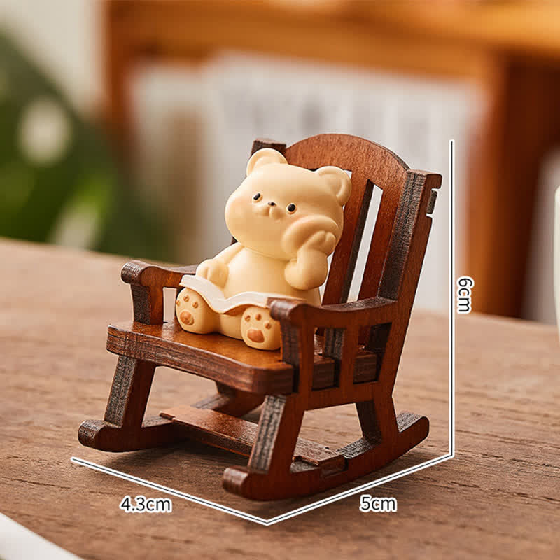 Nimara Ritual Resin Kawaii Animal Rocking Chair Comfort Desk Decor