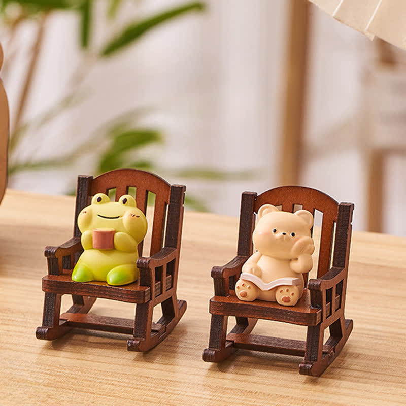 Nimara Ritual Resin Kawaii Animal Rocking Chair Comfort Desk Decor