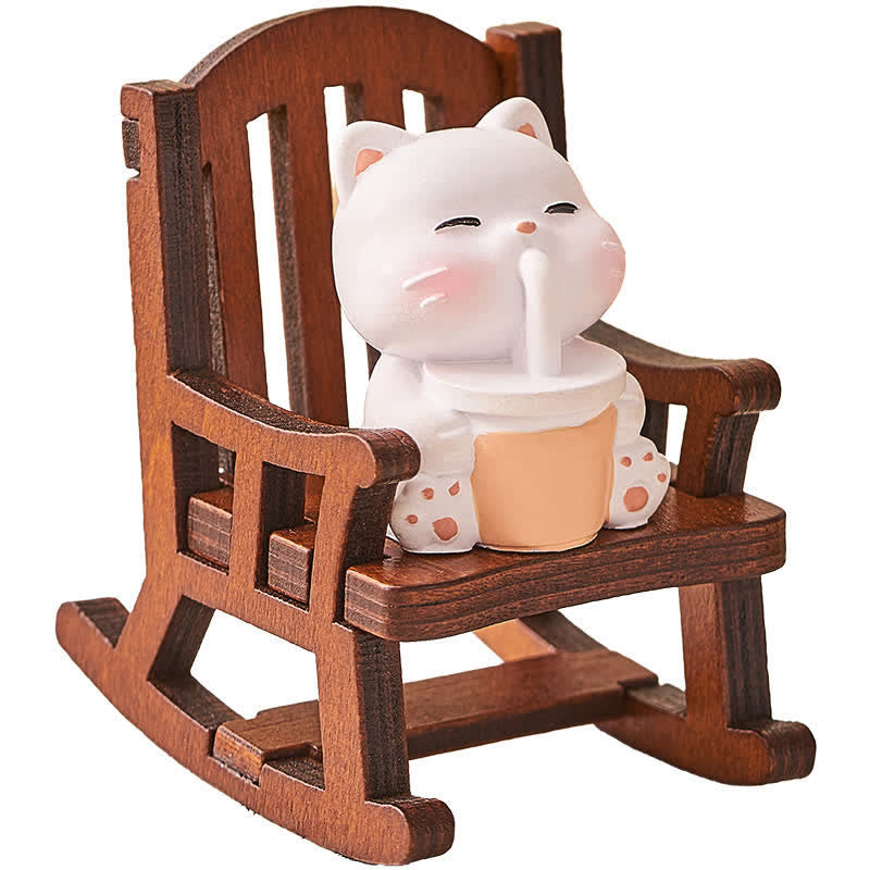 Nimara Ritual Resin Kawaii Animal Rocking Chair Comfort Desk Decor