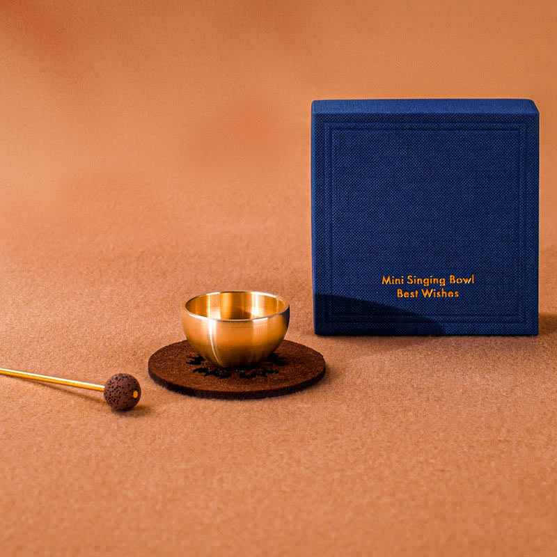 Nimara Ritual Brass Mini Grounding Meditation Singing Bowls Gift Set