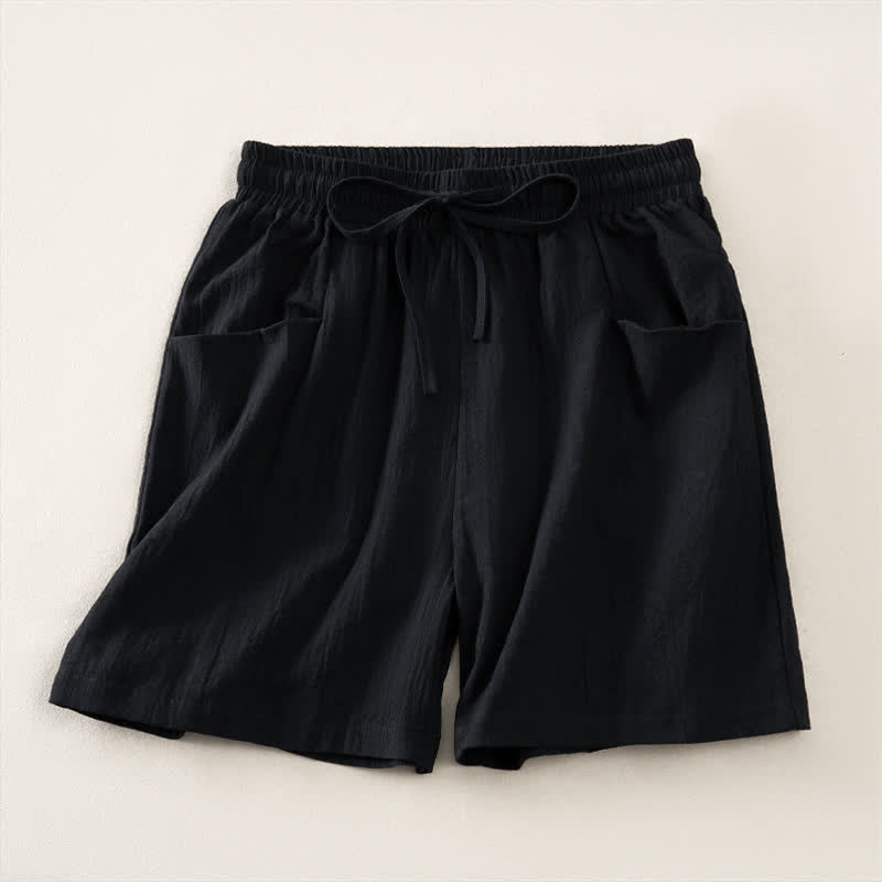 Nimara Ritual Summer Casual Minimalist Drawstring Solid Women's Shorts With Pocket