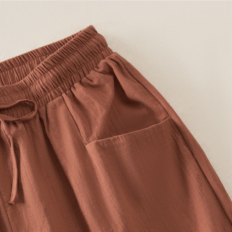Nimara Ritual Summer Casual Minimalist Drawstring Solid Women's Shorts With Pocket