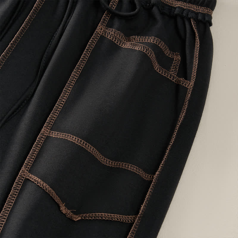 Nimara Ritual Summer Casual Minimalist Drawstring Patch Pocket Solid Ankle Pants Women's Straight Leg Pants With Pocket