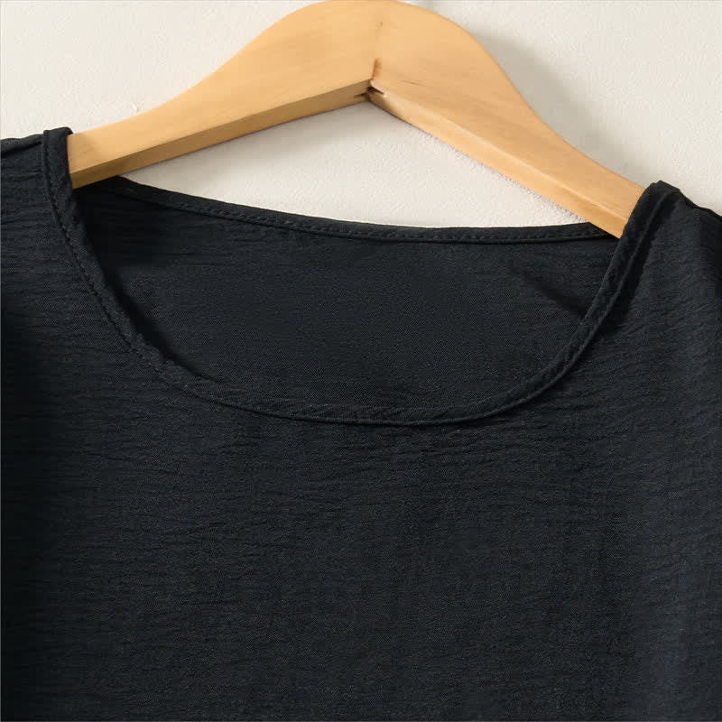 Nimara Ritual Summer Casual Minimalist Solid Women's Short Sleeve Dresses With Pocket