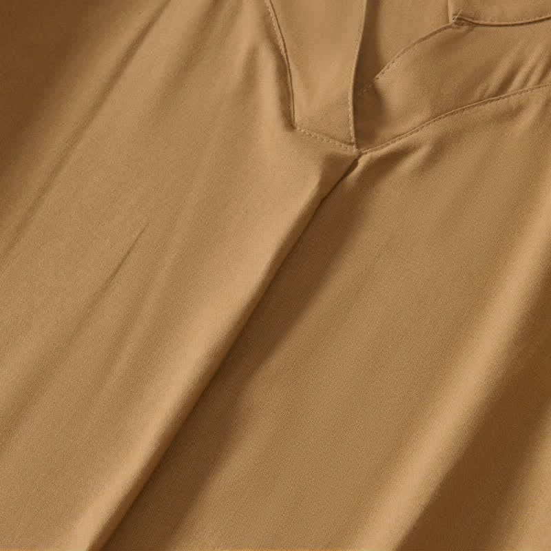 Nimara Ritual Summer Minimalist Simple Solid Women's Short Sleeve Dresses With Pocket