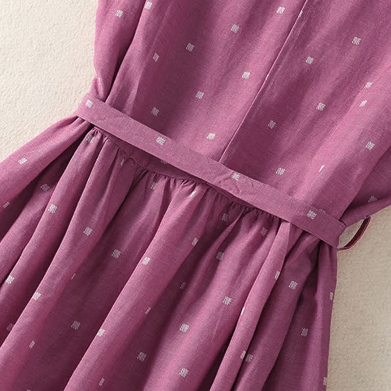Nimara Ritual Summer Elegant Casual Drawstring Polka Dot Women's Summer Sleeveless Dresse With Pocket
