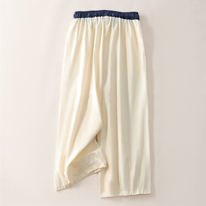 Nimara Ritual Summer Casual Drawstring Solid Cropped Pants Women's Straight Leg Pants With Pocket
