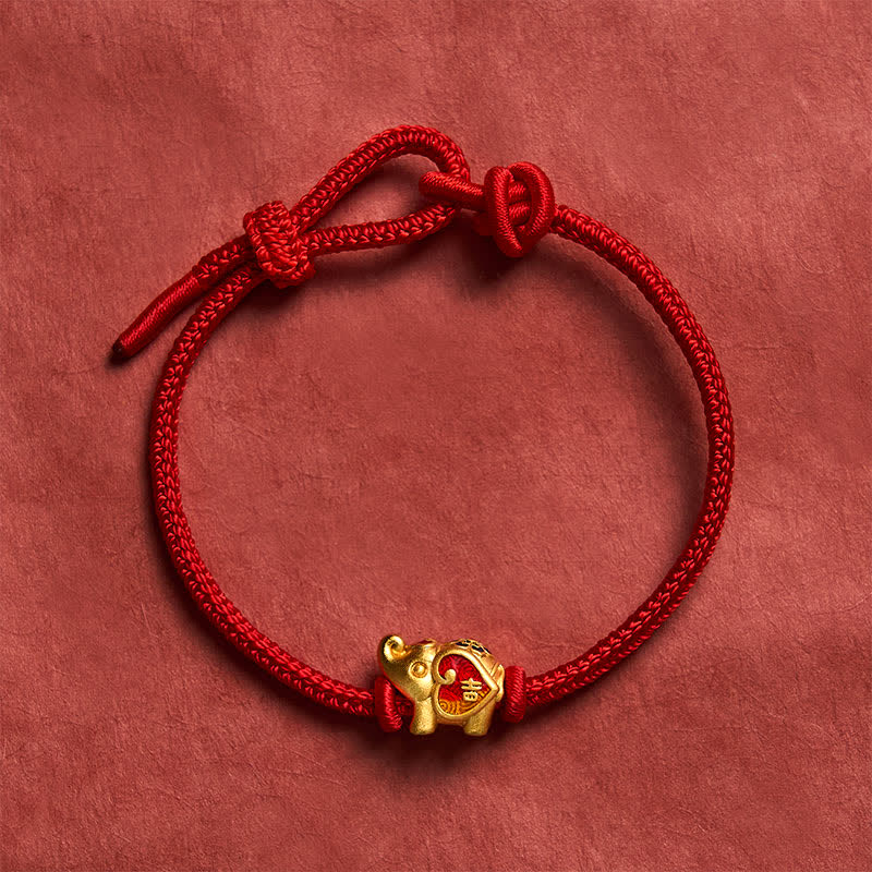 Nimara Ritual Handmade Red String Elephant Love Heart Protection Braided Adjustable Bracelet