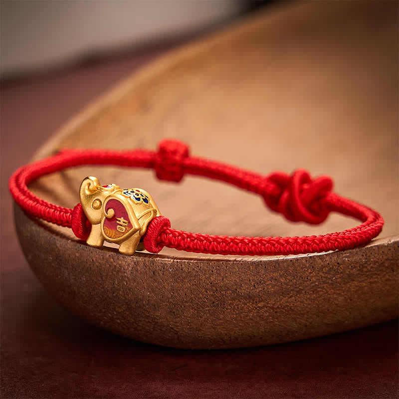Nimara Ritual Handmade Red String Elephant Love Heart Protection Braided Adjustable Bracelet