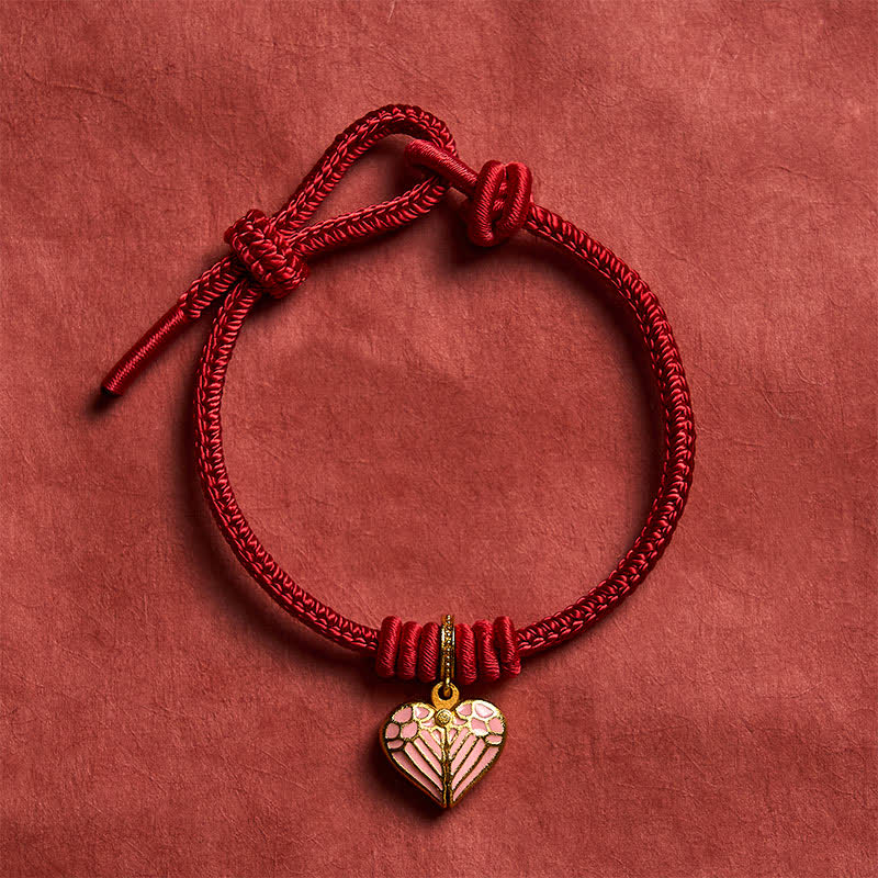 Nimara Ritual Handmade Braided Red String Love Heart Charm Protection Luck Bracelet