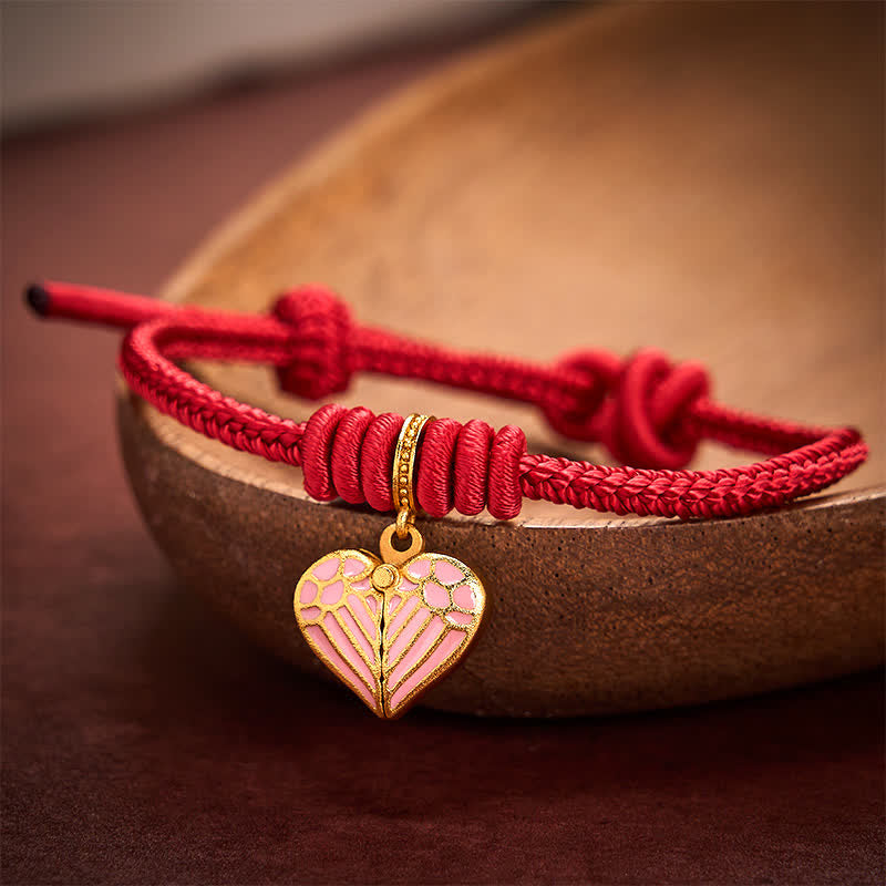 Nimara Ritual Handmade Braided Red String Love Heart Charm Protection Luck Bracelet