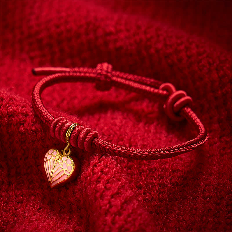 Nimara Ritual Handmade Braided Red String Love Heart Charm Protection Luck Bracelet