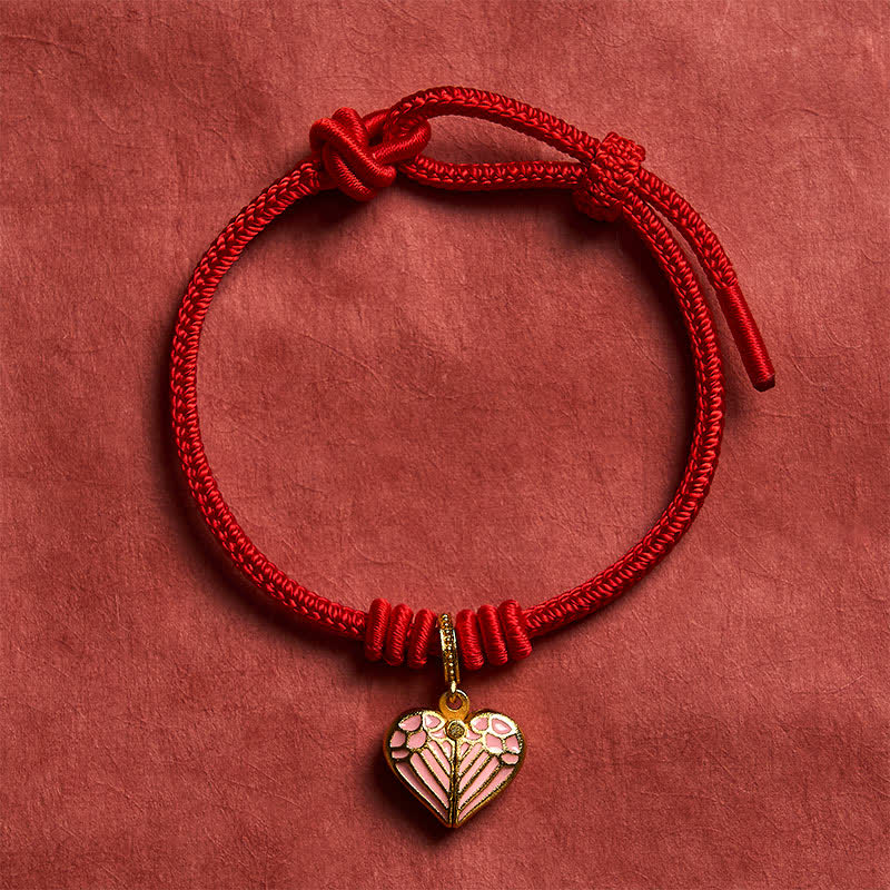 Nimara Ritual Handmade Braided Red String Love Heart Charm Protection Luck Bracelet