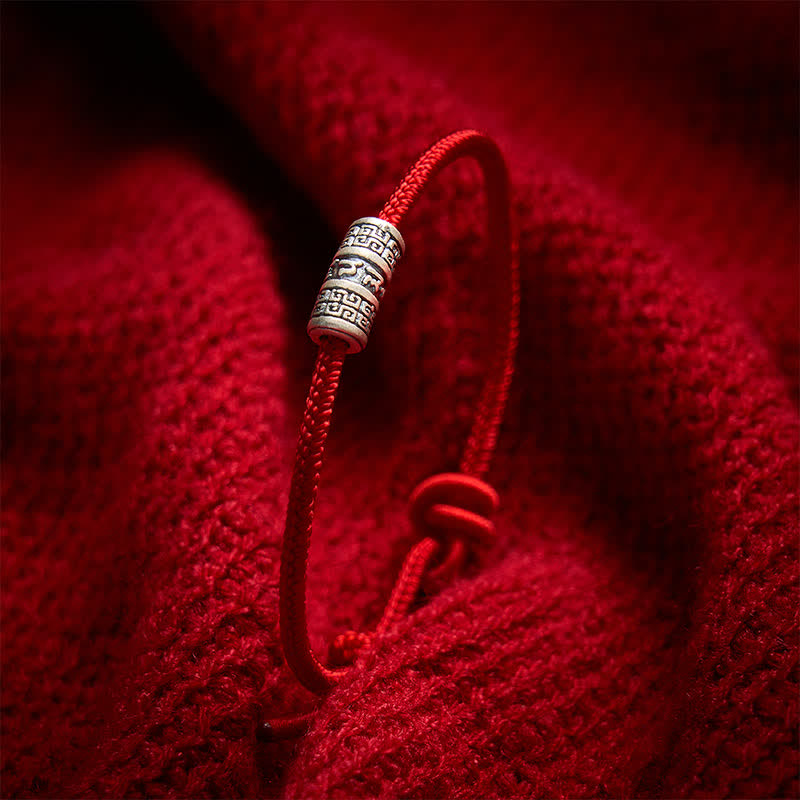 Nimara Ritual Handmade Braided Red String Om Mani Padme Hum Protection Bracelet