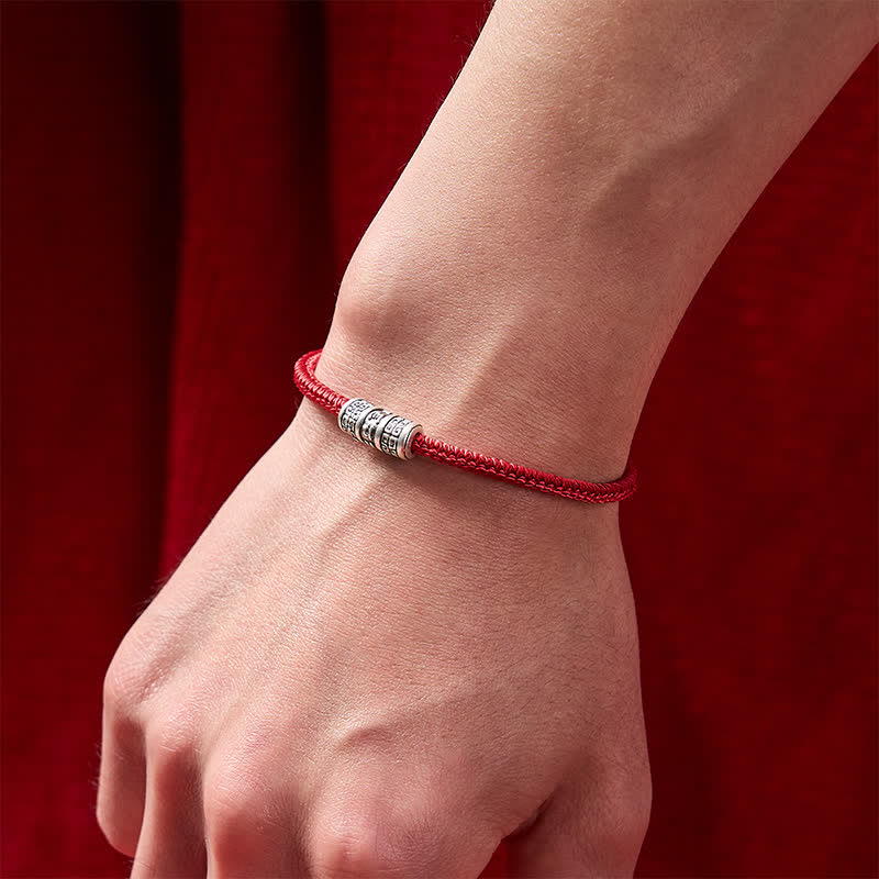 Nimara Ritual Handmade Braided Red String Om Mani Padme Hum Protection Bracelet