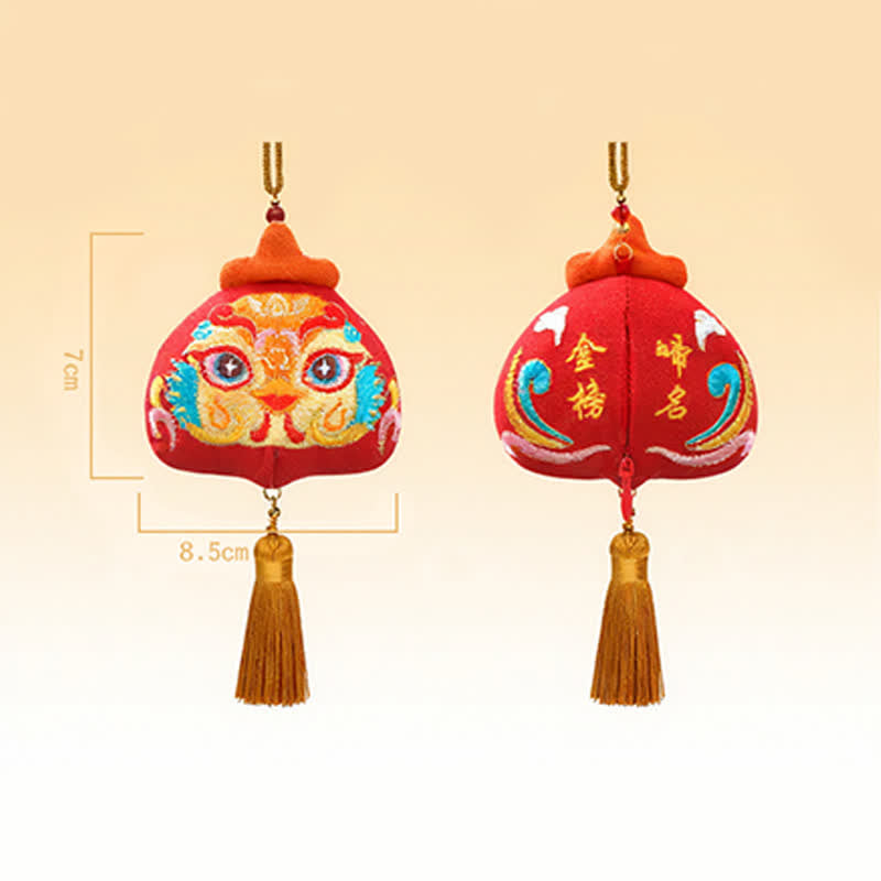 Nimara Ritual Chinese Zodiac Embroidered Dragon Tiger Tassel Luck Cute Animal Decor
