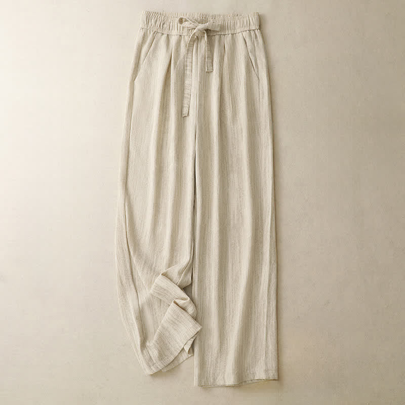 Nimara Ritual Summer Casual Minimalist Drawstring Solid Ankle Pants Women's Straight Leg Pants With Pockets