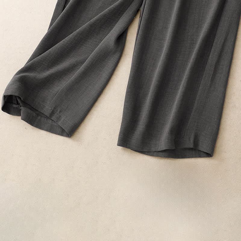 Nimara Ritual Summer Casual Minimalist Drawstring Solid Ankle Pants Women's Straight Leg Pants With Pockets