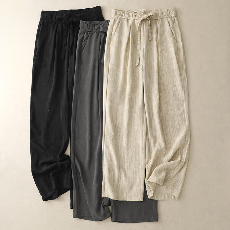Nimara Ritual Summer Casual Minimalist Drawstring Solid Ankle Pants Women's Straight Leg Pants With Pockets