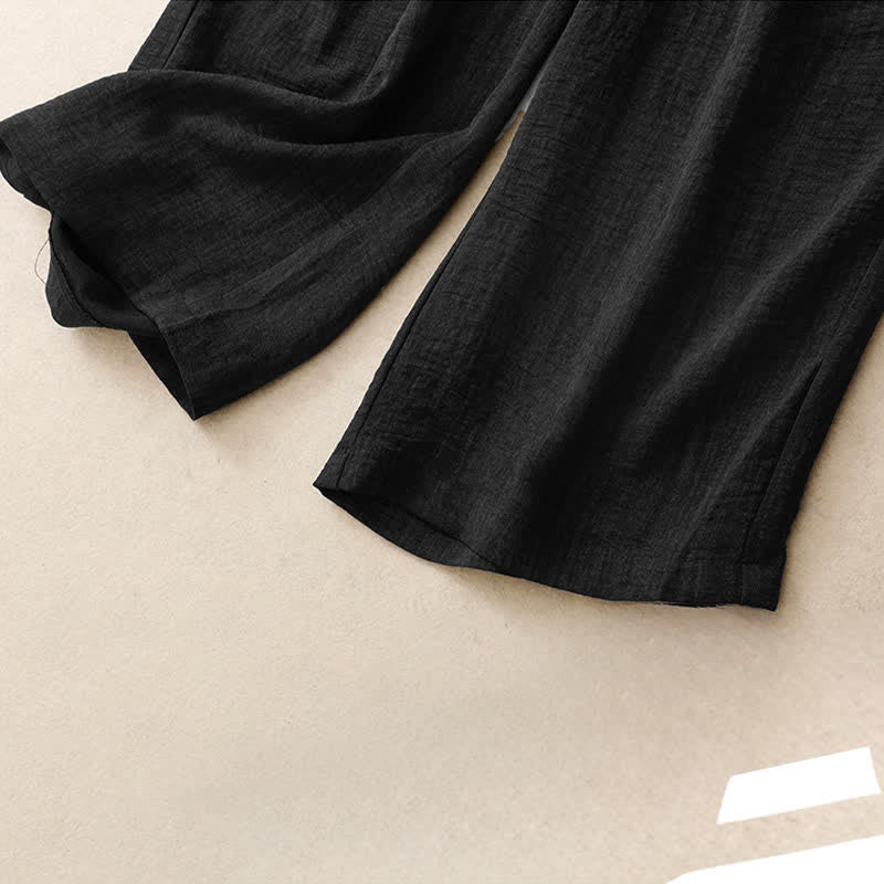 Nimara Ritual Summer Casual Minimalist Drawstring Solid Ankle Pants Women's Straight Leg Pants With Pockets