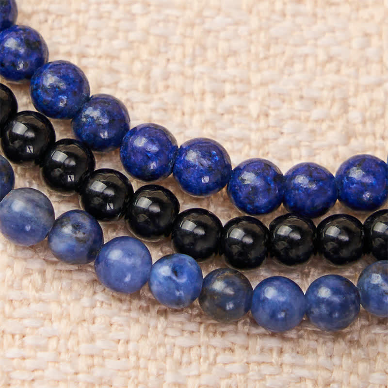Nimara Ritual 3pcs "Put Your Mind to Rest" Lapis Lazuli Balance Bracelet Includes Gift Message Card