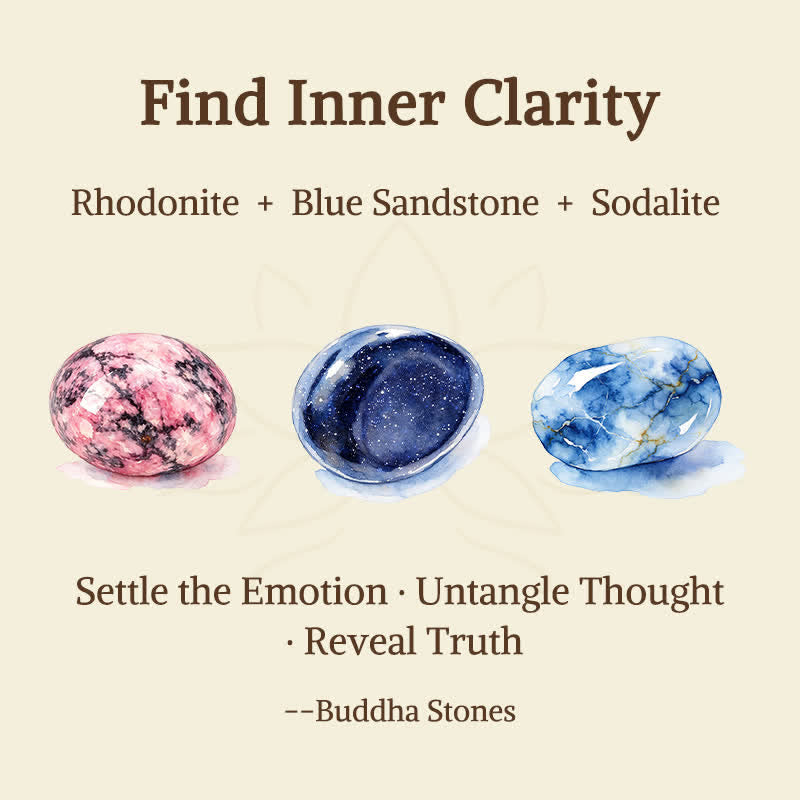 Nimara Ritual 3pcs "Find Inner Clarity" Rhodonite Compassion Bracelet Includes Gift Message Card