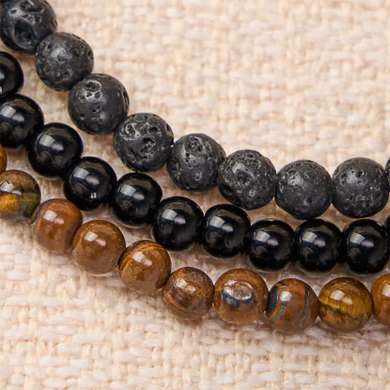Nimara Ritual 3pcs "Rebuild Your Inner Drive" Lava Rock Calm Bracelet Includes Gift Message Card