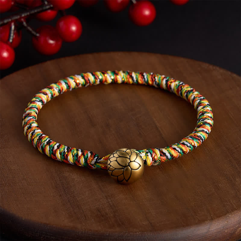 Nimara Ritual Hand-woven Colorful String Lotus Balance Braided Bracelet