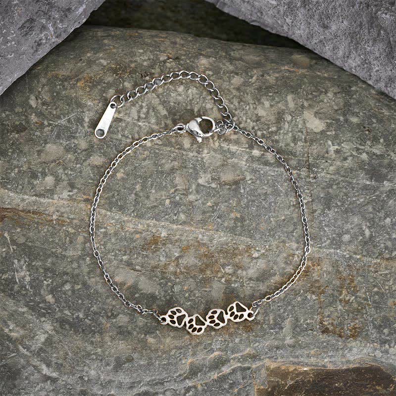 Nimara Ritual Titanium Steel Four Cat Paws Balance Bracelet