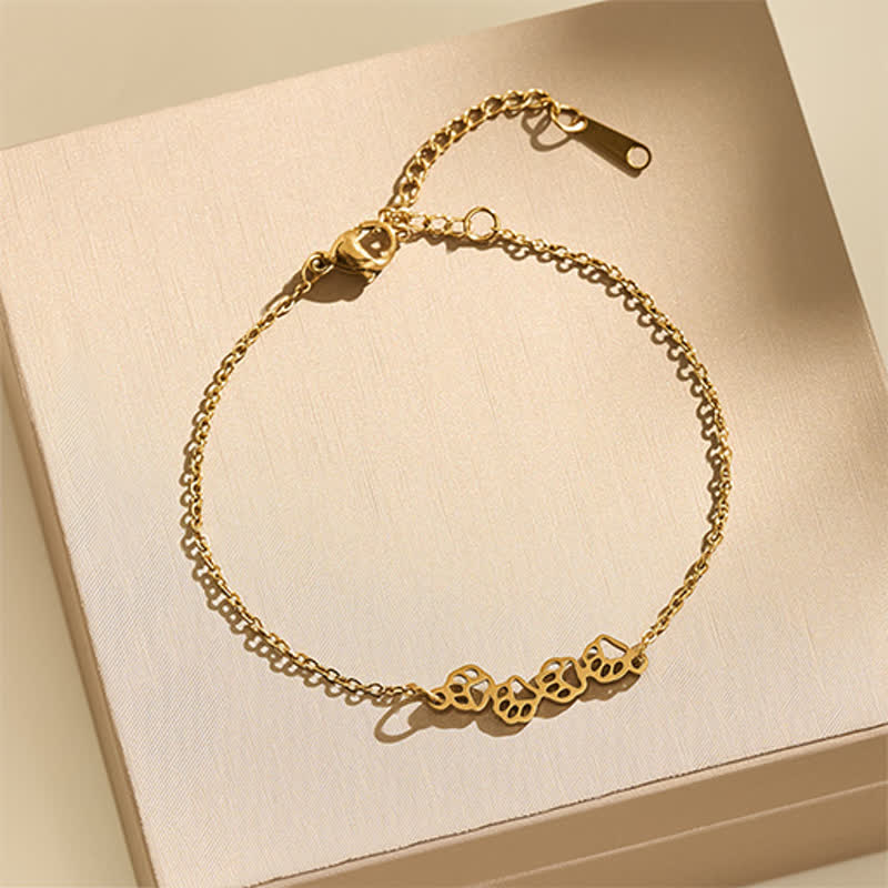 Nimara Ritual Titanium Steel Four Cat Paws Balance Bracelet