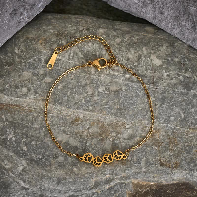 Nimara Ritual Titanium Steel Four Cat Paws Balance Bracelet