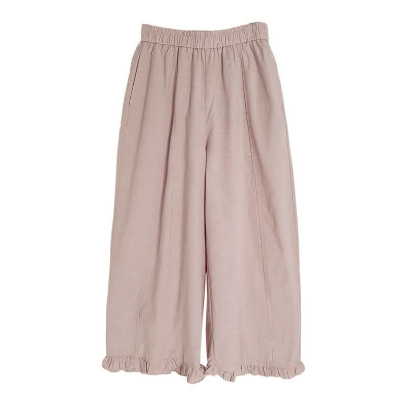Nimara Ritual Summer Casual Minimalist Solid Cropped Pants Women's Wide Leg Pants With Pocket