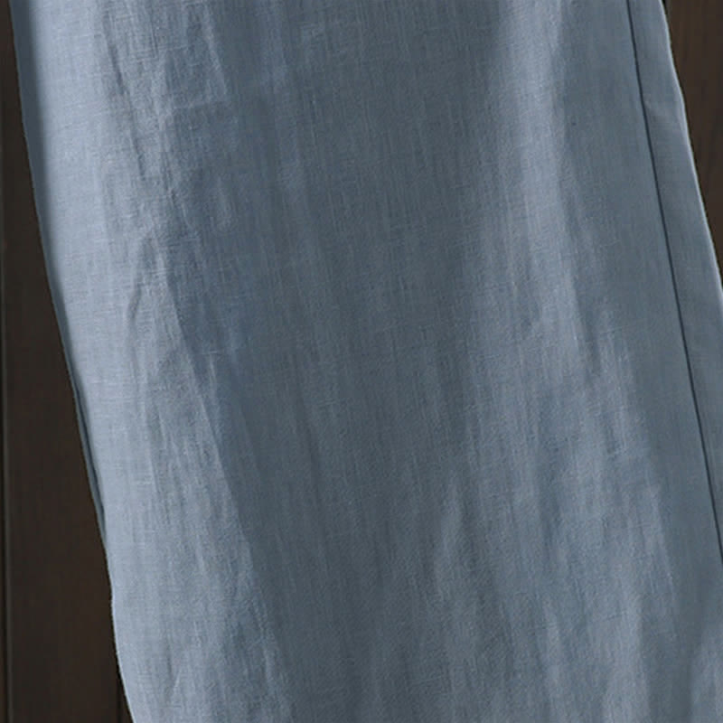 Nimara Ritual Summer Casual Minimalist Drawstring Solid Cotton Linen Ankle Pants Women's Straight Leg Pants With Pocket