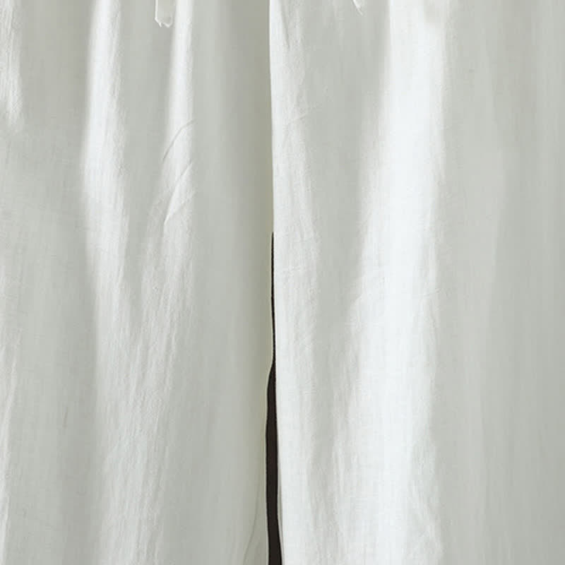 Nimara Ritual Summer Casual Minimalist Drawstring Solid Cotton Linen Ankle Pants Women's Straight Leg Pants With Pocket