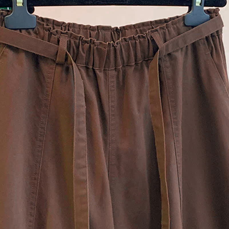 Nimara Ritual Spring Casual Minimalist Drawstring Solid Long Pants Women's Harem Pants With Pockets