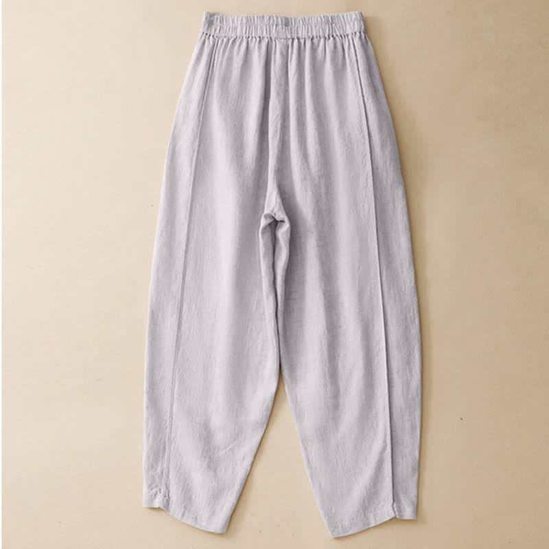 Nimara Ritual Summer Casual Minimalist Solid Cropped Pants Vertical Seam Women's Harem Pants With Pockets