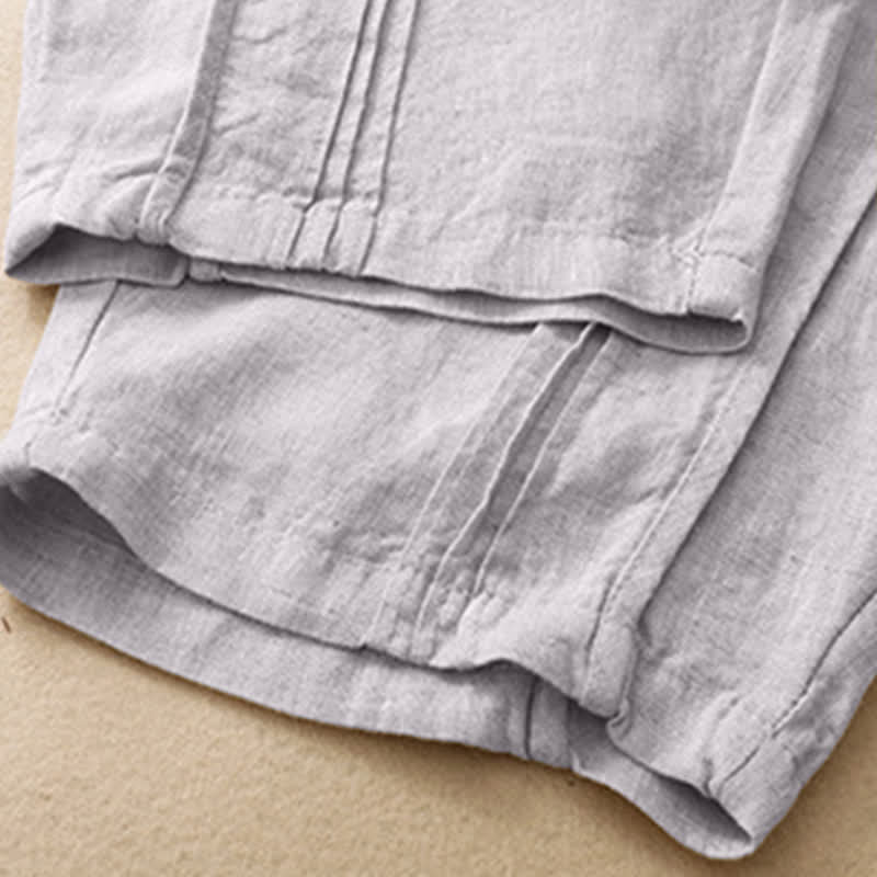 Nimara Ritual Summer Casual Minimalist Solid Cropped Pants Vertical Seam Women's Harem Pants With Pockets