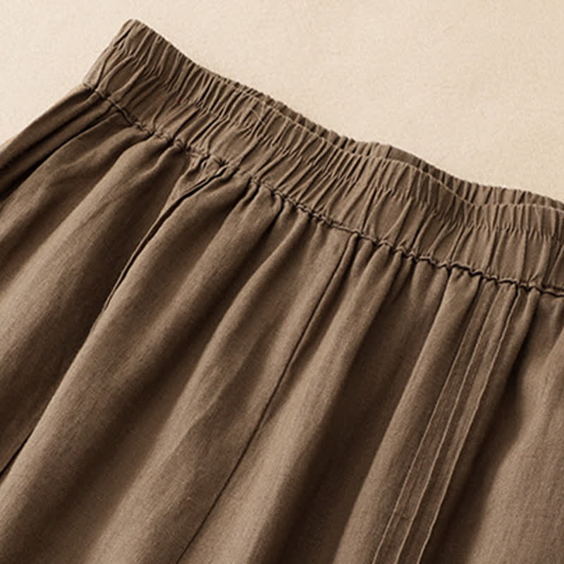 Nimara Ritual Summer Casual Minimalist Solid Cropped Pants Vertical Seam Women's Harem Pants With Pockets