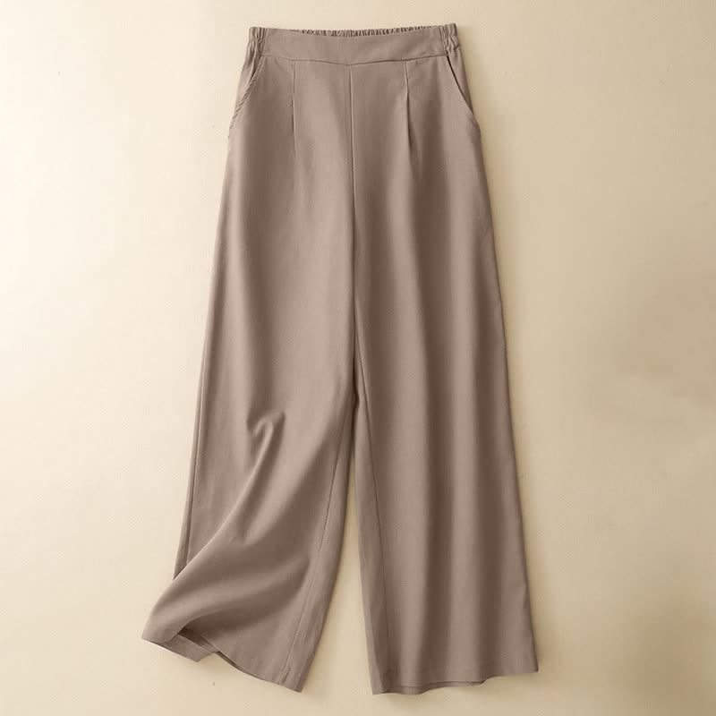 Nimara Ritual Summer Minimalist Elegant Solid Cropped Pants Women's Straight Leg Pants With Pockets