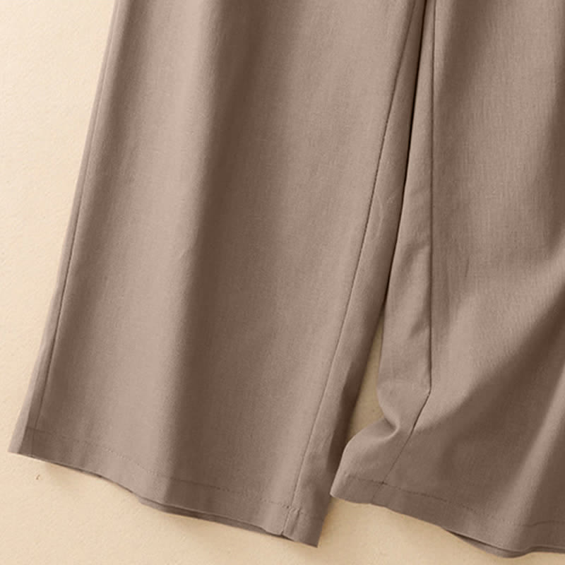 Nimara Ritual Summer Minimalist Elegant Solid Cropped Pants Women's Straight Leg Pants With Pockets