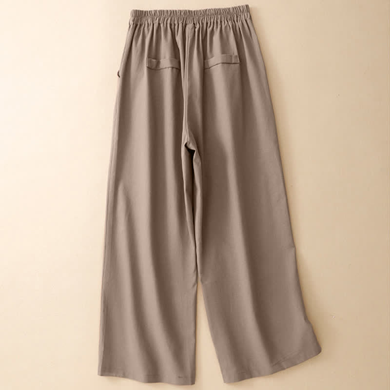 Nimara Ritual Summer Minimalist Elegant Solid Cropped Pants Women's Straight Leg Pants With Pockets