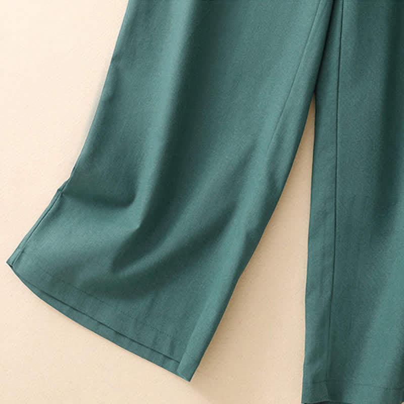 Nimara Ritual Summer Minimalist Elegant Solid Cropped Pants Women's Straight Leg Pants With Pockets